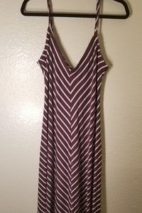 Purple Striped Maxi Dress